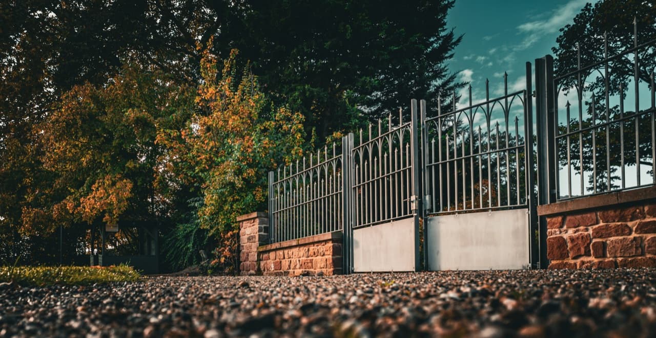 Ornamental wrought iron fencing along a Union County, NJ property